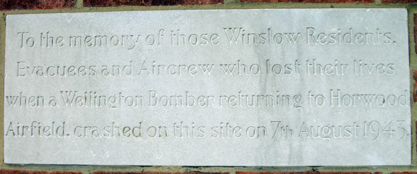 Memorial plaque commemorating the plane crash